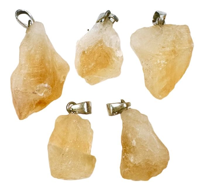 Pendentif Pierre Brute Citrine Chauffée A x 5