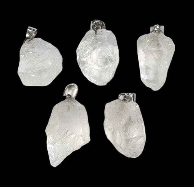 Pendentif Pierre Brute Cristal de Roche A x5 chez Arabesk|fr