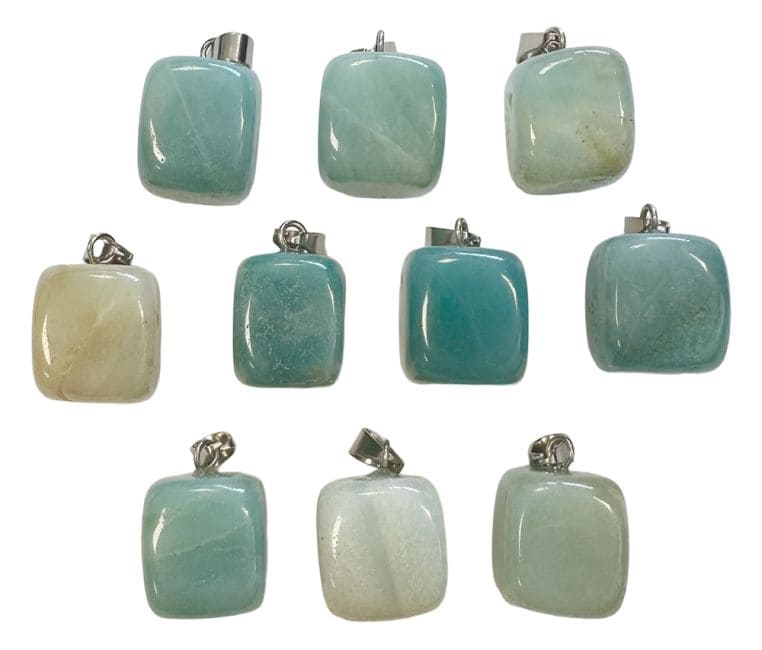 Pendentif Pierre Roulée Amazonite A x 10