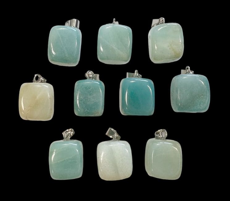 Pendentif Pierre Roulée Amazonite A x 10