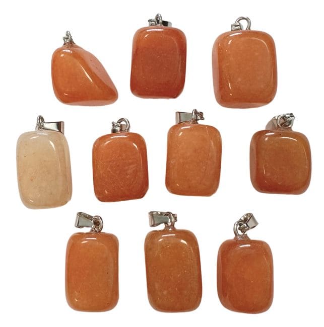 Pendentif Pierre Roulée Aventurine Orange A x10