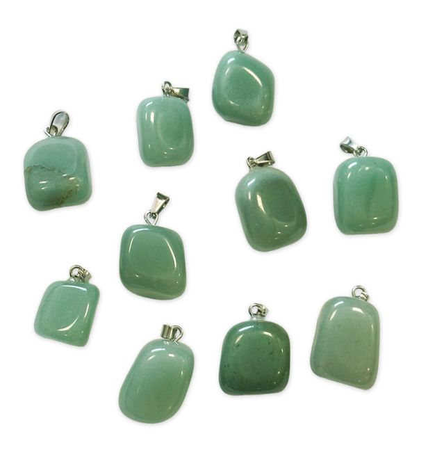 Pendentif Pierre Roulée Aventurine Verte x 10