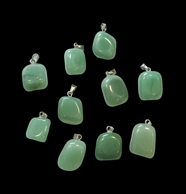 Pendentif Pierre Roulée Aventurine Verte x 10