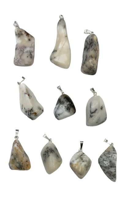 Pendentif pierre roulée Opale dentrite A