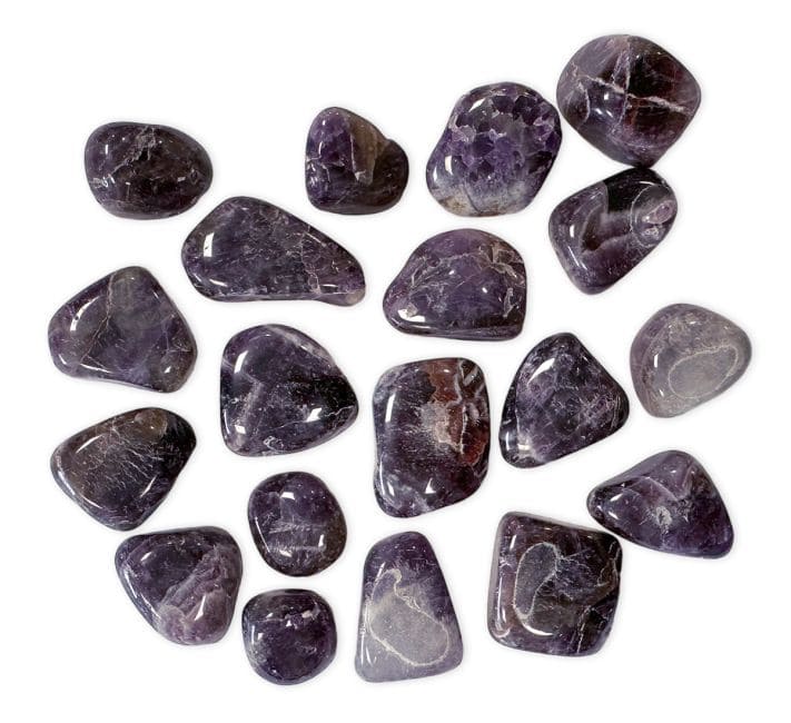 Verjüngter Amethyst AB gerollte Steine 250g