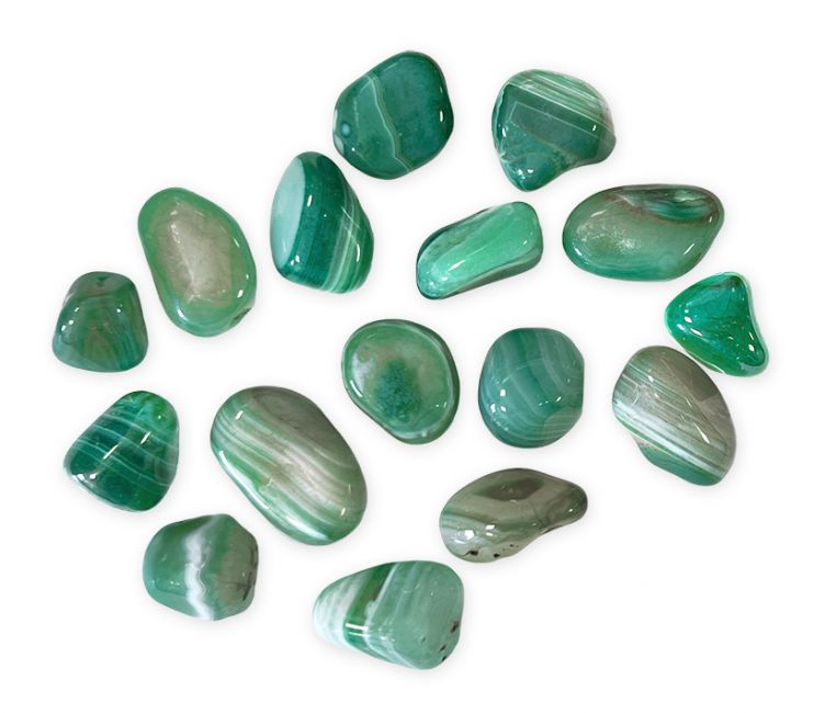 Agate Verte AB pierres roulées 250g