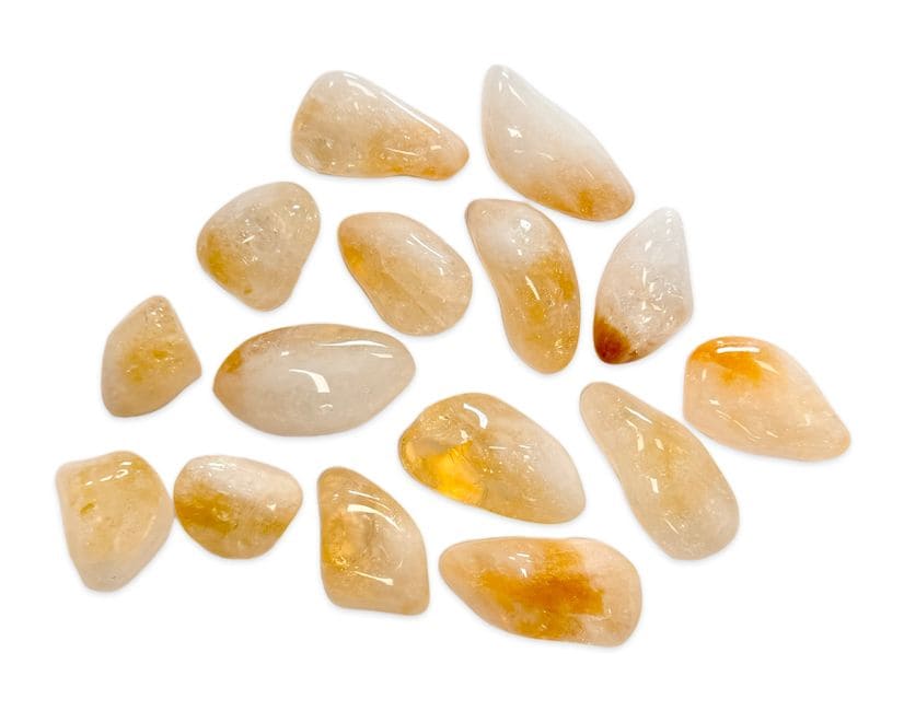 Citrine chauffée AA pierres roulées 250g chez Arabesk