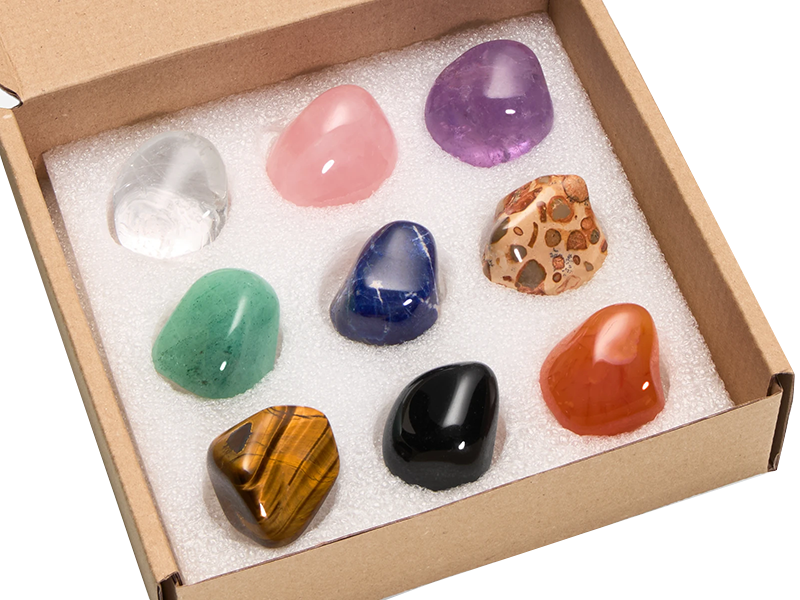 Coffret de Collection de 9 Pierres Roulées du Monde chez Arabesk|fr