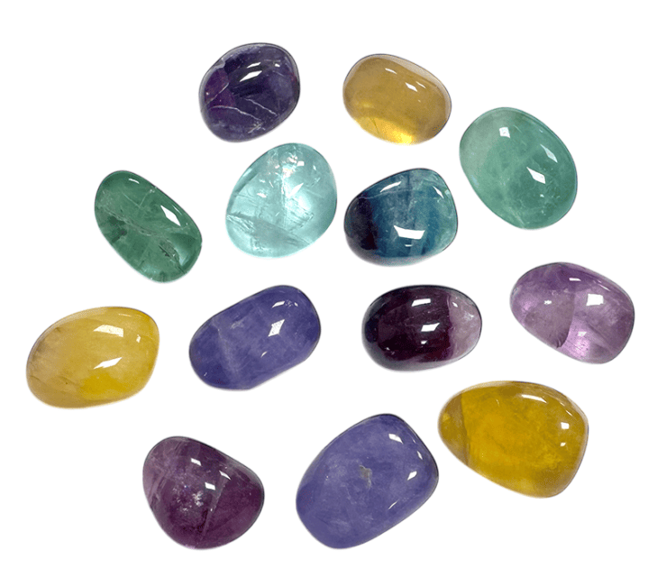 Fluorite Multicolore A+ pierres roulées 250g chez Arabesk