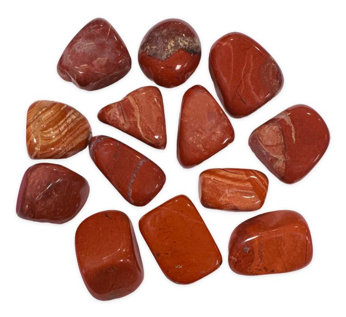 Trommelsteine aus rotem Jaspis AB, 250 g