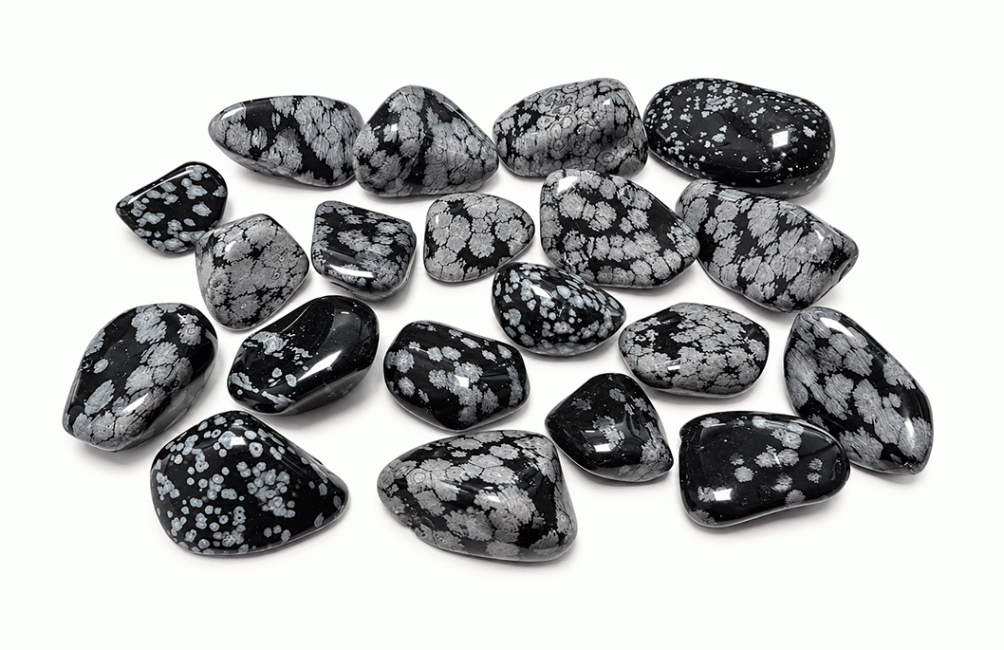 Obsidienne Flocon de Neige A Pierres Roulées 2-3cm 250g chez Arabesk