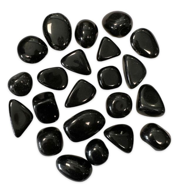 Schwarzen Obsidian AB trommelstein 250g