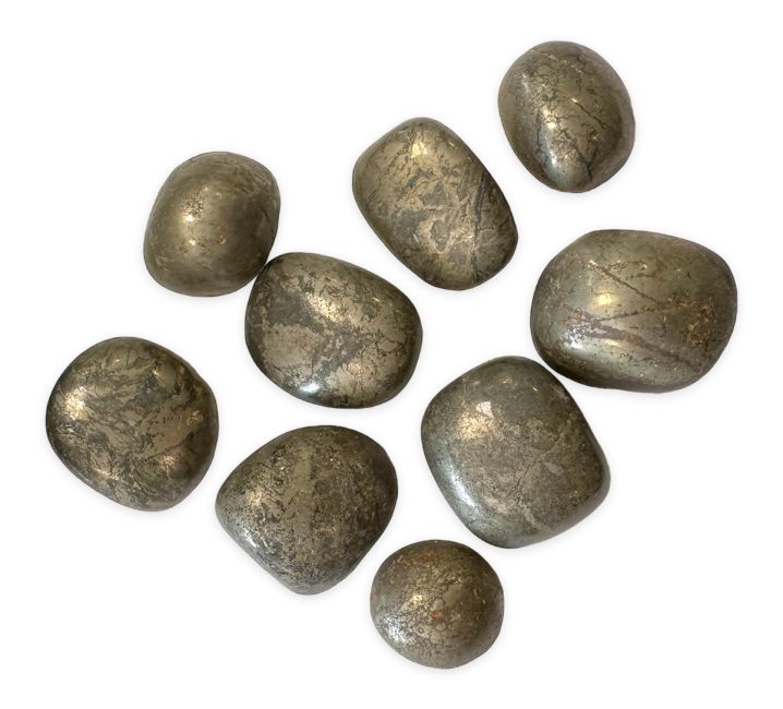 Pyrite AB gerollte Steine 250g