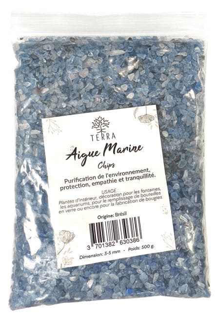 Aigue Marine A+ Chips de pierres naturelles 3-5mm 500g