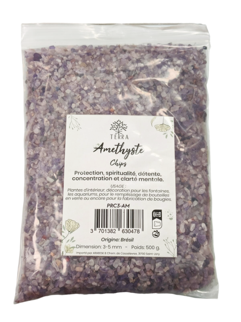 Améthyste Chips de pierres naturelles 3-5mm 500g chez Arabesk