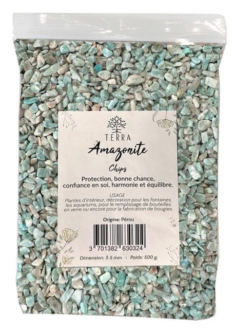 Amazonite Pérou A Chips de pierres naturelles 2-4mm 500g