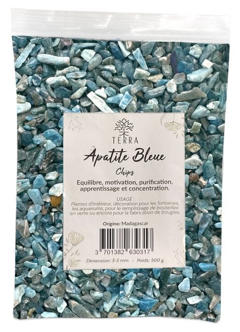 Apatite A+ Chips de pierres naturelles 3-5mm 500g