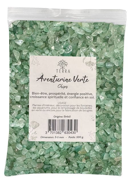 Aventurine Verte A Chips de pierres naturelles 3-5mm 500g chez Arabesk
