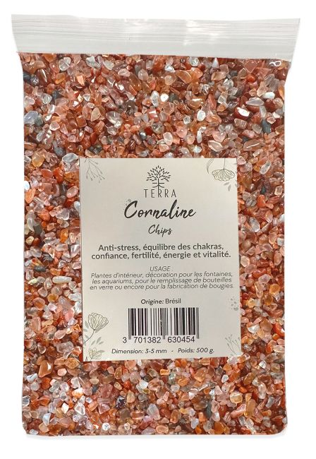 Cornaline Orange A Chips de pierres naturelles 1-3mm 500g