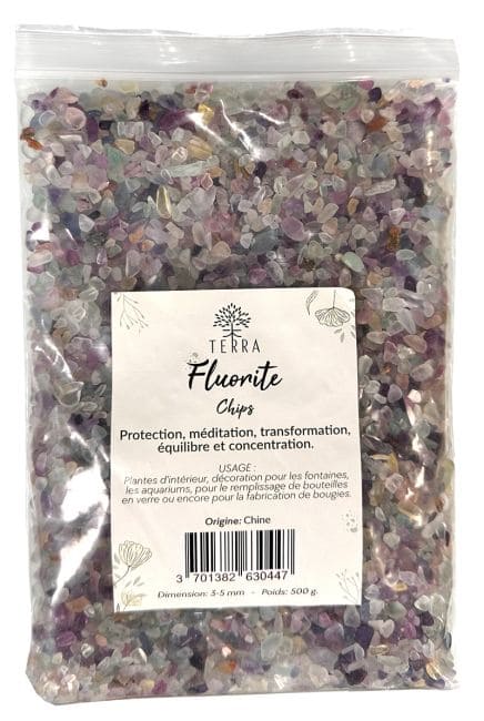 Fluorite Fluorite Multicolore A+ Chips de pierres naturelles 3-5mm 500g