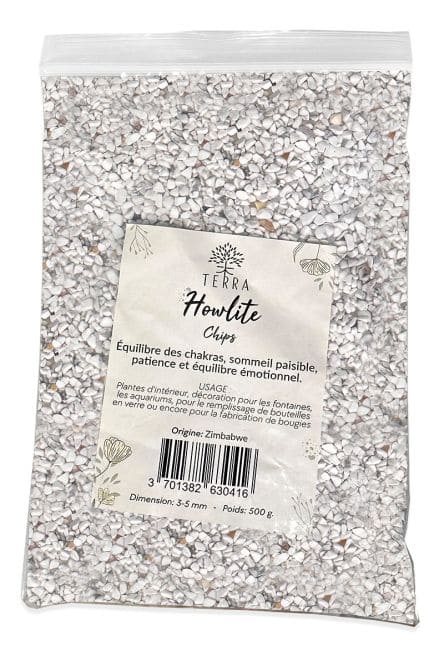 Howlite A Chips de pierres naturelles 1-4mm 500g chez Arabesk