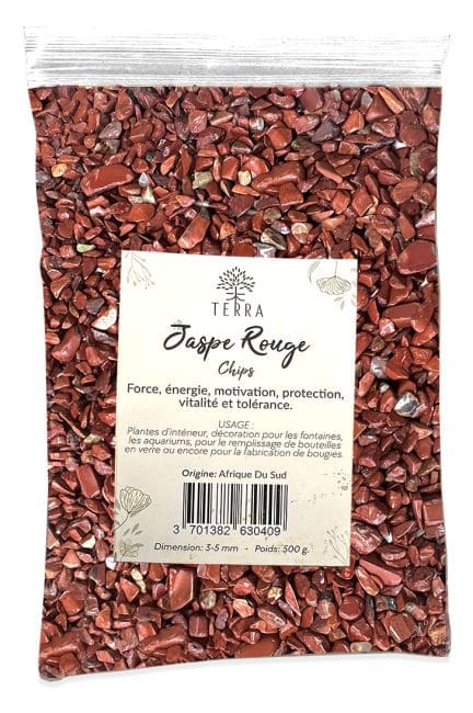 Jaspe Rouge A Chips de pierres naturelles 3-5mm 500g chez Arabesk