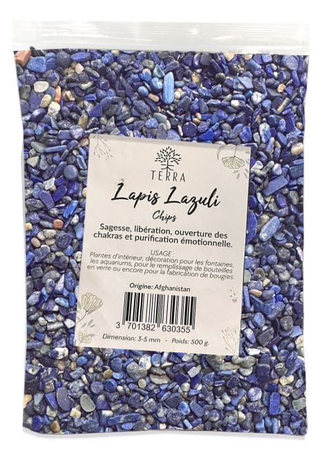 Lapis Lazuli A+ Chips de pierres naturelles 3-5mm 500g chez Arabesk