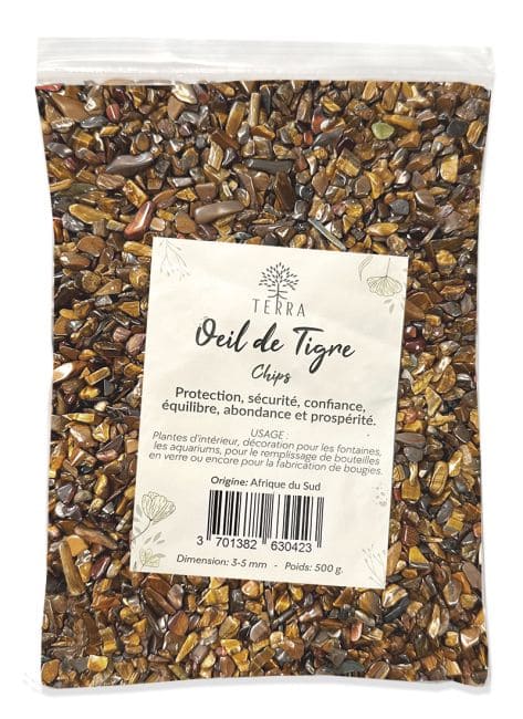 Œil de Tigre Mate A Chips de pierres naturelles 3-5mm 500g