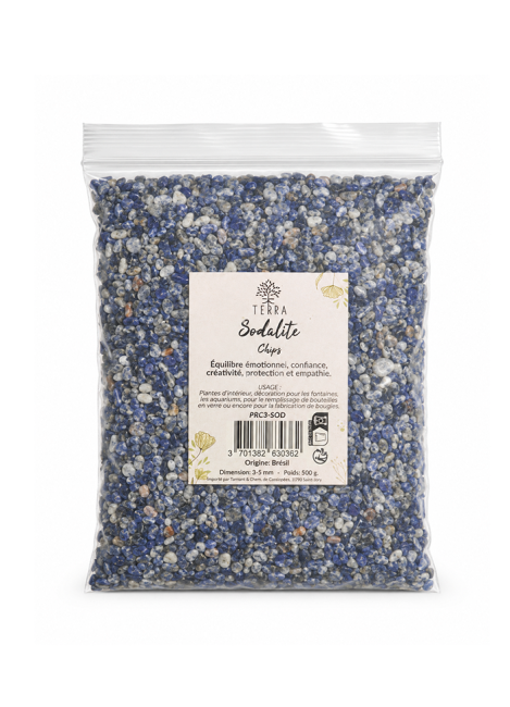 Chips de Pierres Naturelles Sodalite A 3-5mm 500g