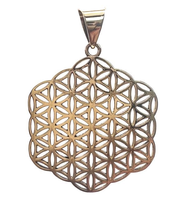 Pendentif Bronze  Fleur de vie hexagonal 3.5cm