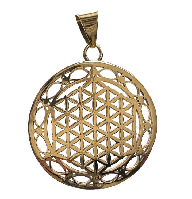 Pendentif Bronze  Fleur de vie double cercle  3.5cm