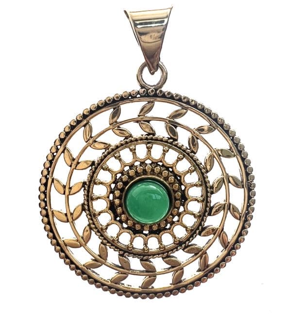 Pendentif Bronze  avec pierres semi-précieuse 3.5cm chez Arabesk