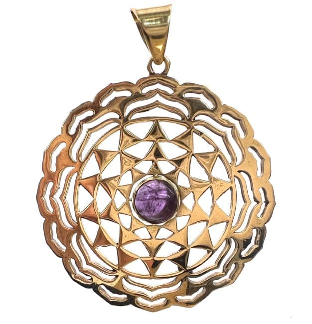 Pendentif Bronze  avec pierre semi-précieuse 4cm chez Arabesk