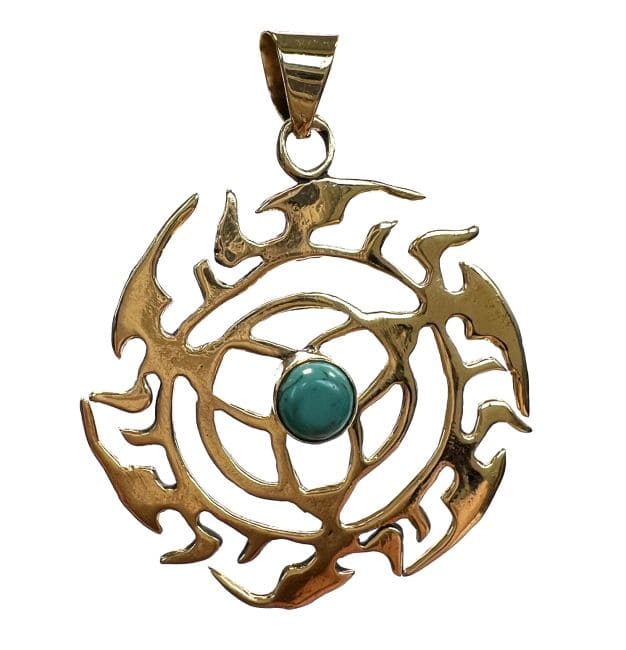 Pendentif Bronze  Trisquette avec pierre semi-précieuse 4cm chez Arabesk