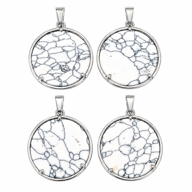 Pendentif Métal Arbre de Vie Effet Howlite 25mm x4 chez Arabesk|fr