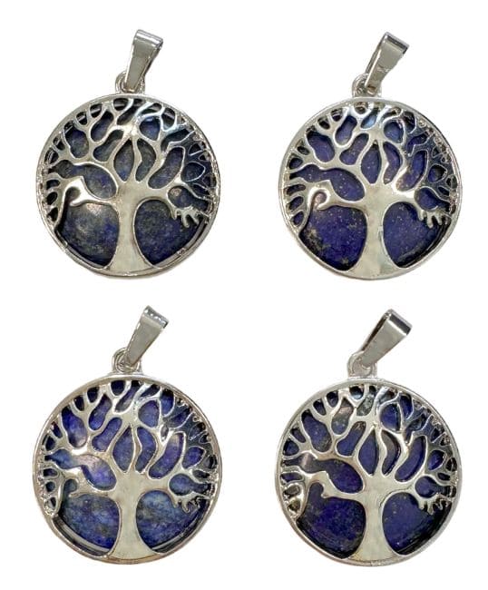 Pendentif Métal Arbre de Vie Lapis Lazuli A 25mm x4