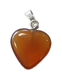 Pendentif Coeur Cornaline 20mm x10