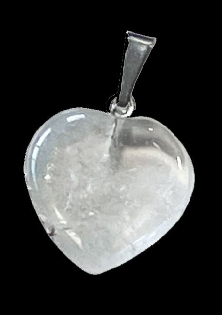 Pendentif Coeur Cristal de Roche 15mm x10