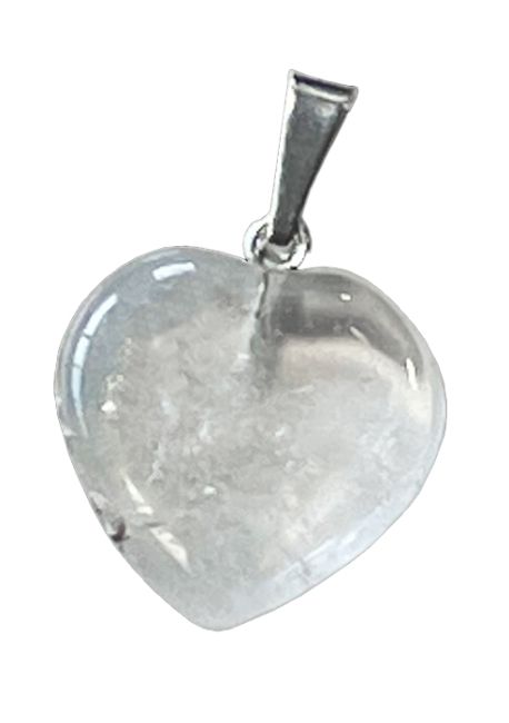 Pendentif Coeur Cristal de Roche du Brésil 20mm x10