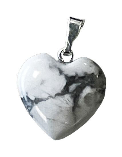 Pendentif Coeur Howlite 15mm x10