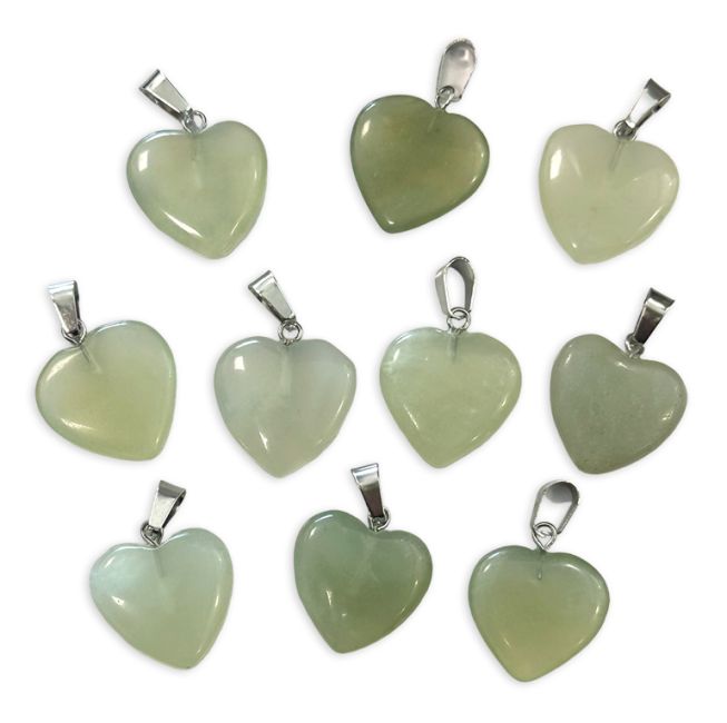 Pendentif Coeur Jade de Chine 20mm x10