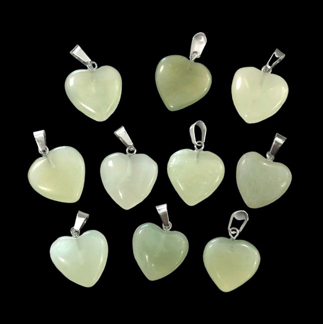 Pendentif Coeur Jade de Chine 20mm x10