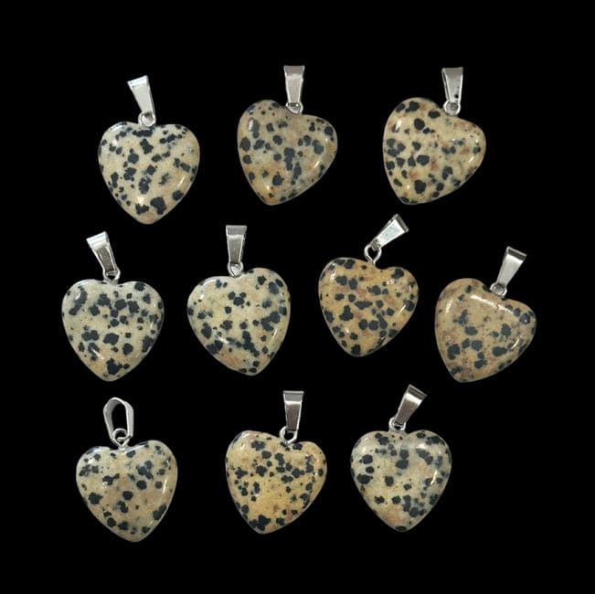 Pendentif Coeur Jaspe Dalmatien 20mm x10 chez Arabesk|fr