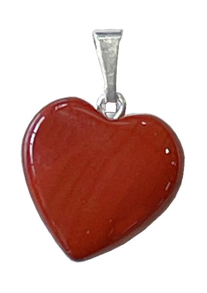 Pendentif Cœur Jaspe rouge 20mm x10