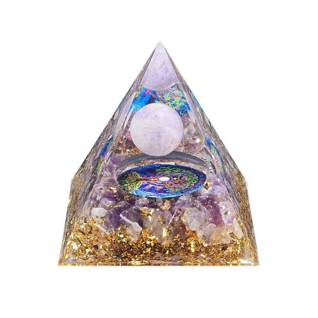 Orgonite Pyramide Amethyste Arbre de Vie chez Arabesk
