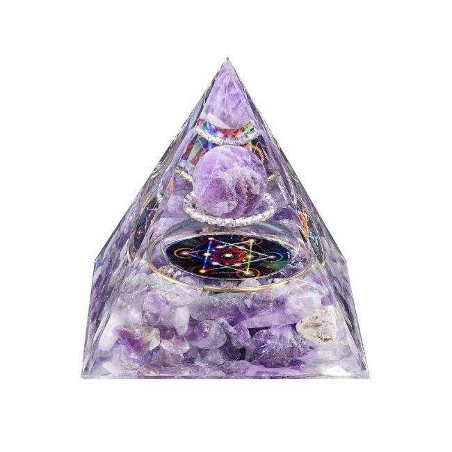 Orgonite Pyramide Amethyste Métatron chez Arabesk