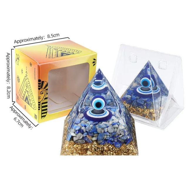 Orgonite Pyramide Mauvais Oeil & Lapis Lazuli chez Arabesk|fr