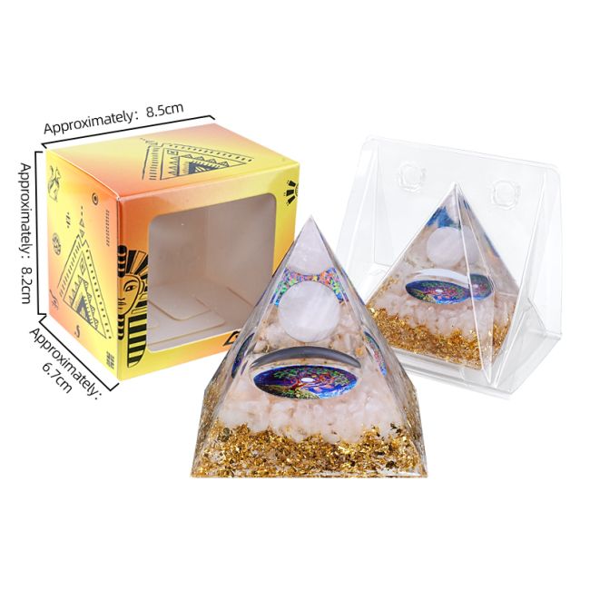 Orgonite Pyramide Quartz Rose Arbre de Vie chez Arabesk|fr