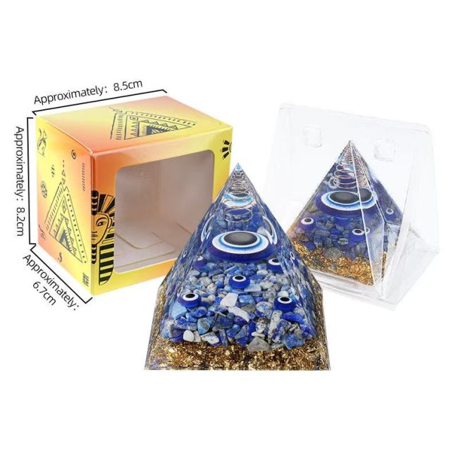 Orgonite Pyramide Mauvais Oeil & Lapis Lazuli chez Arabesk|fr