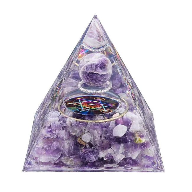 Orgonite Pyramide Amethyste Métatron 8cm chez Arabesk